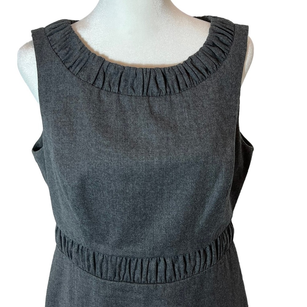Talbots Charcoal Gray Wool Sleeveless Sheath Dress, Size 10P - Picture 3 of 5
